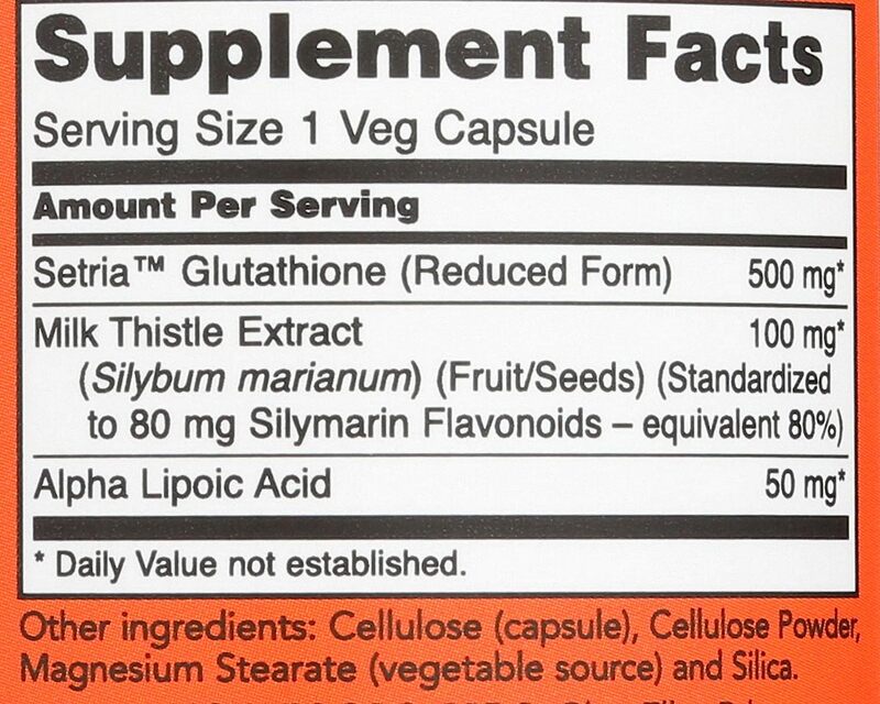 Now Foods Glutathione Dietary Supplement, 500mg, 60 Capsules