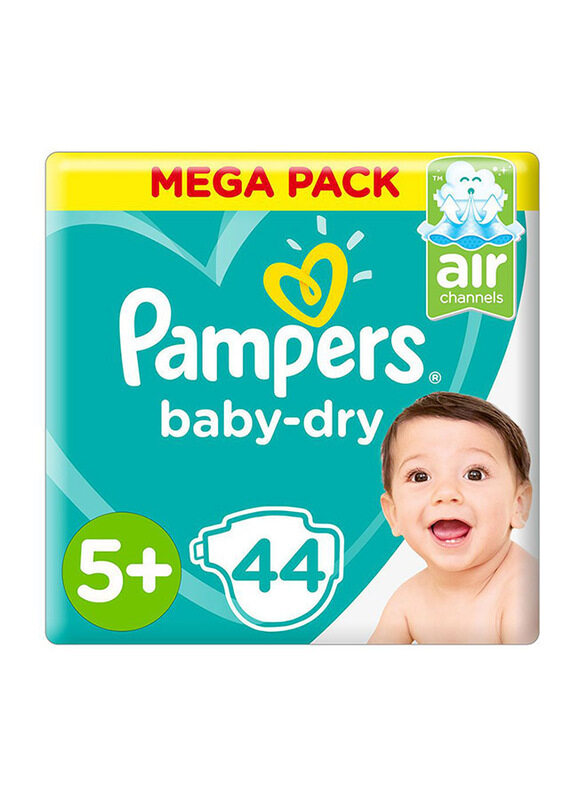 

Pampers Baby-Dry Diapers with Aloe Vera Lotion and Leakage Protection, Size 5 plus, 12-17 kg, 44 Count