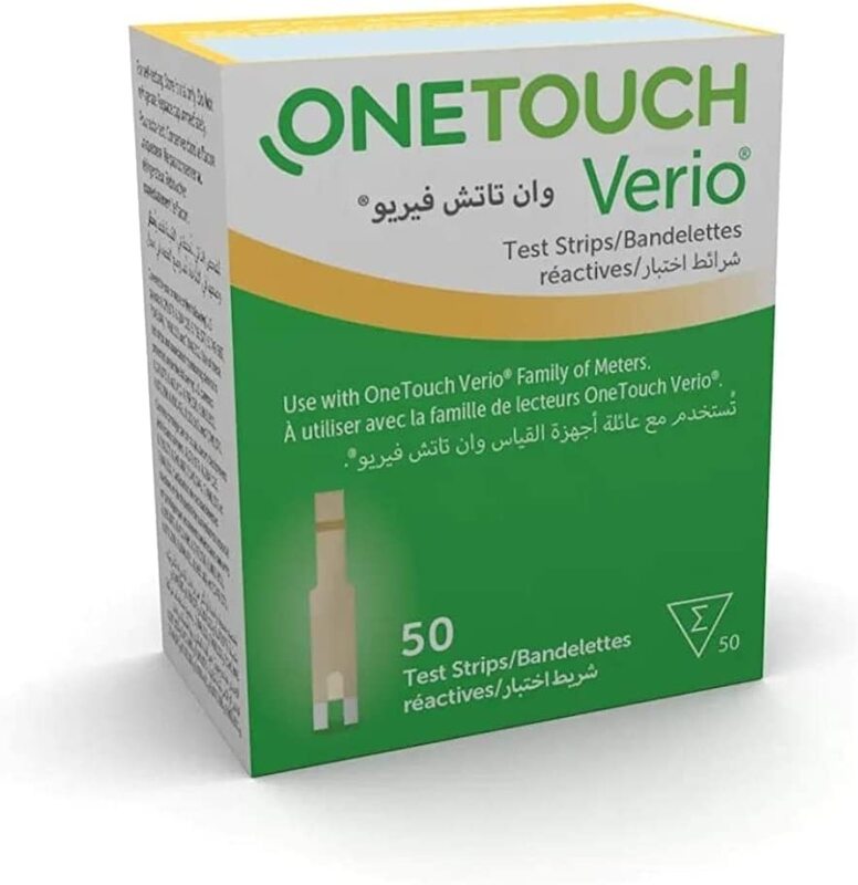 Onetouch Verio Blood Test Strips, 50 Piece, Beige