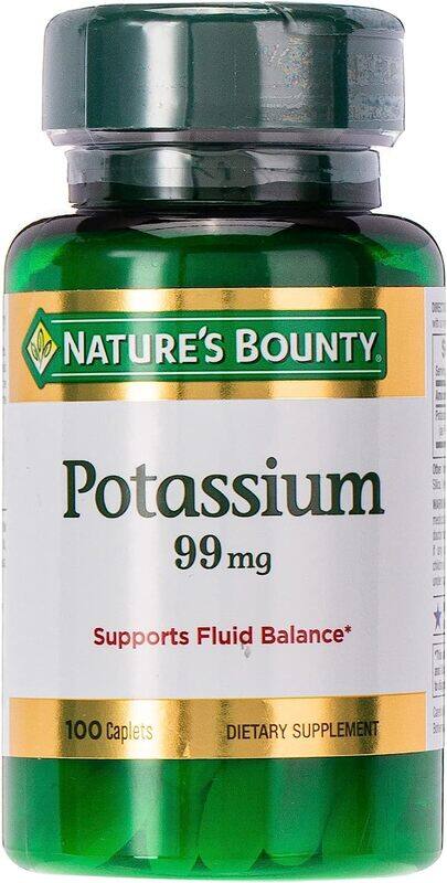 

Nature's Bounty Potassium Gluconate Caplets, 595mg, 100 Caplets