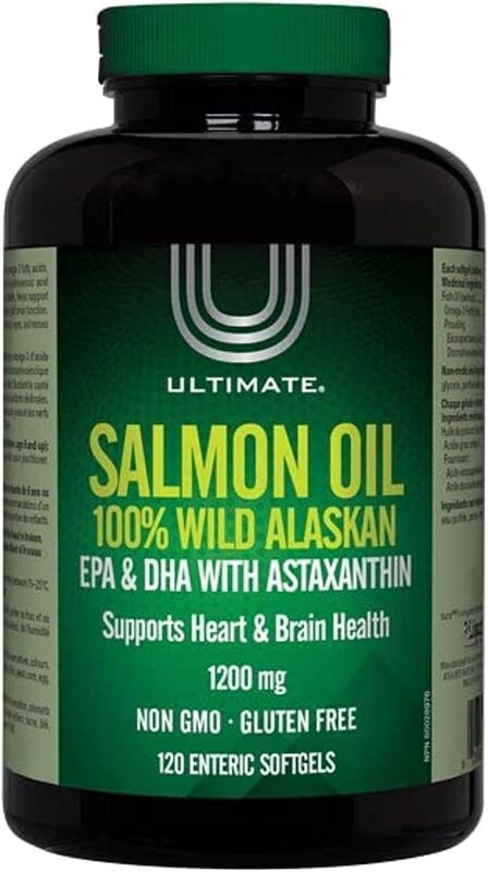 Ultimate Salmon Oil Omega-3 Support Heart & Brain Health, 120 Soft gels