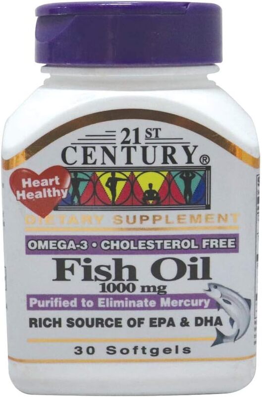 21st Century Fish Oil Dietary Supplement, 1000mg, 30 Softgels