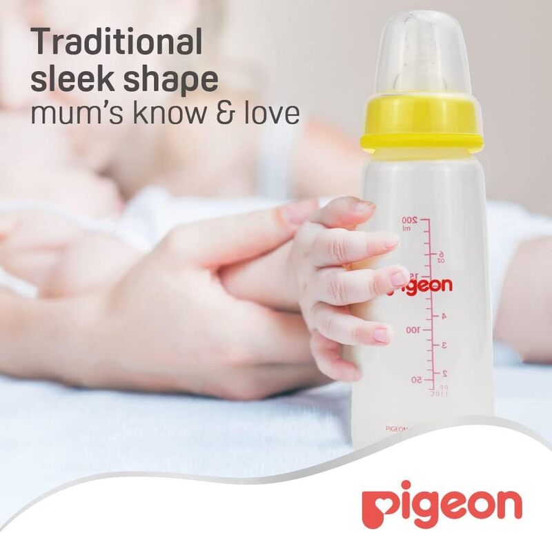 Pigeon Slim Neck Bottle With Cap, 200ml, Yellow