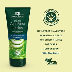 Aloe Pura Organic Aloe Vera Lotion with Shea Butter, 200ml