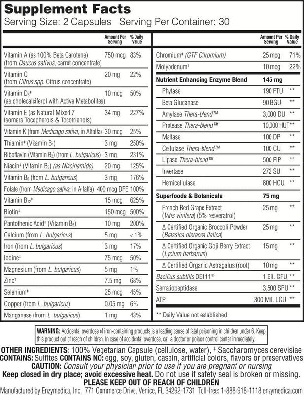 Enzymedica Enzyme Nutrition Multi-Vitamin, 60 Capsules