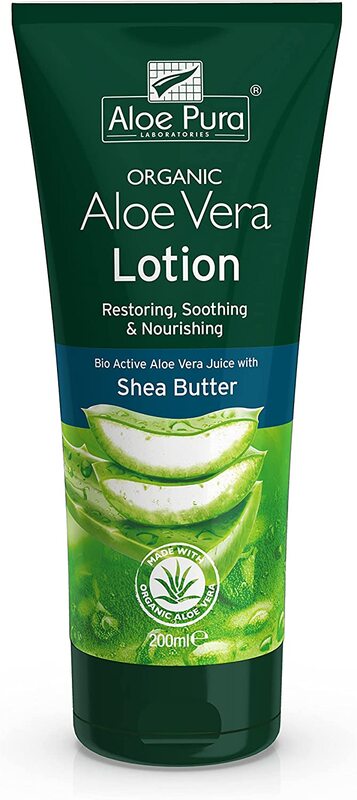 Aloe Pura Organic Aloe Vera Lotion with Shea Butter, 200ml