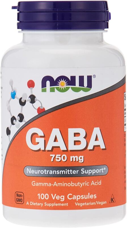 Now Foods Gaba Dietary Supplement, 750mg, 100 Capsules