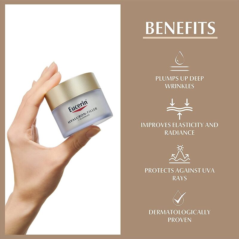 Eucerin SPF15 Hyaluron-Filler+Elasticity Anti-Ageing Day Cream for Radiant Skin, 50ml