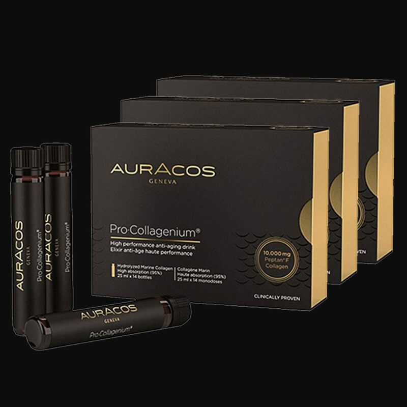 Auracos Pro Collagenium High Performance Anti Aging Drink Three Pack, 14 Bottles