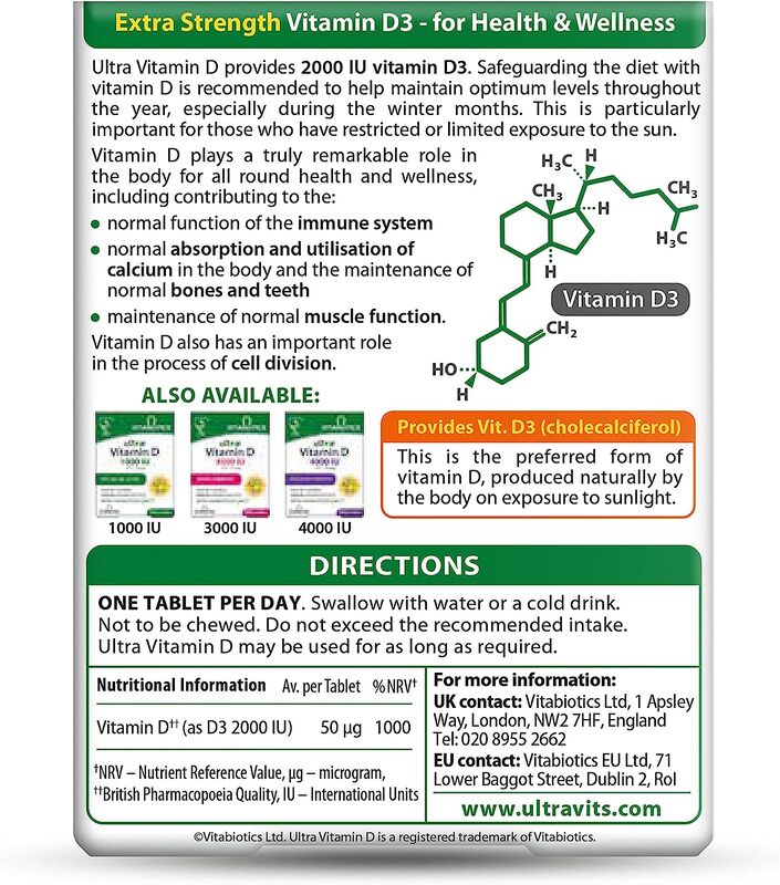 Vitabiotics Vitamin D Supplement, 2000Iu, 96 Tablets