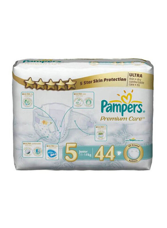 

Pampers Premium Care Diapers, Size 5, 11-25 kg, Value Pack, 44 Count