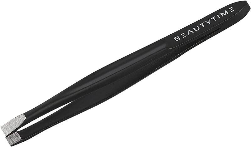 Beautytime Flat Tweezer with Gunmetal Finish, Black