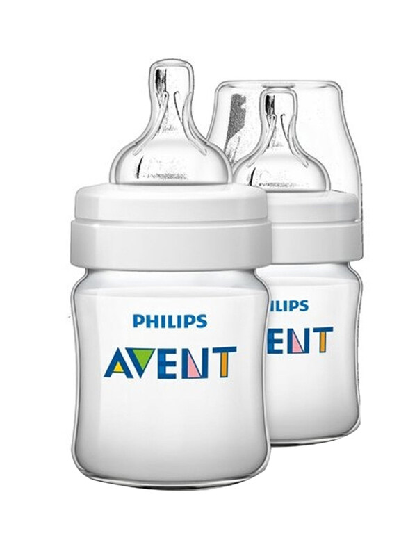 

Philips Avent Classic Plus Feeding Bottle, 0-12 Months, 2 x 260ml, SCF563 62, Clear
