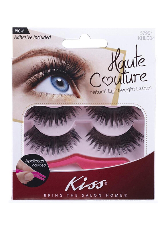 

Kiss Haute Couture Natural Lashes Duo Pack Khld04G Cosmetic Eyelashes, 4 Piece, Black