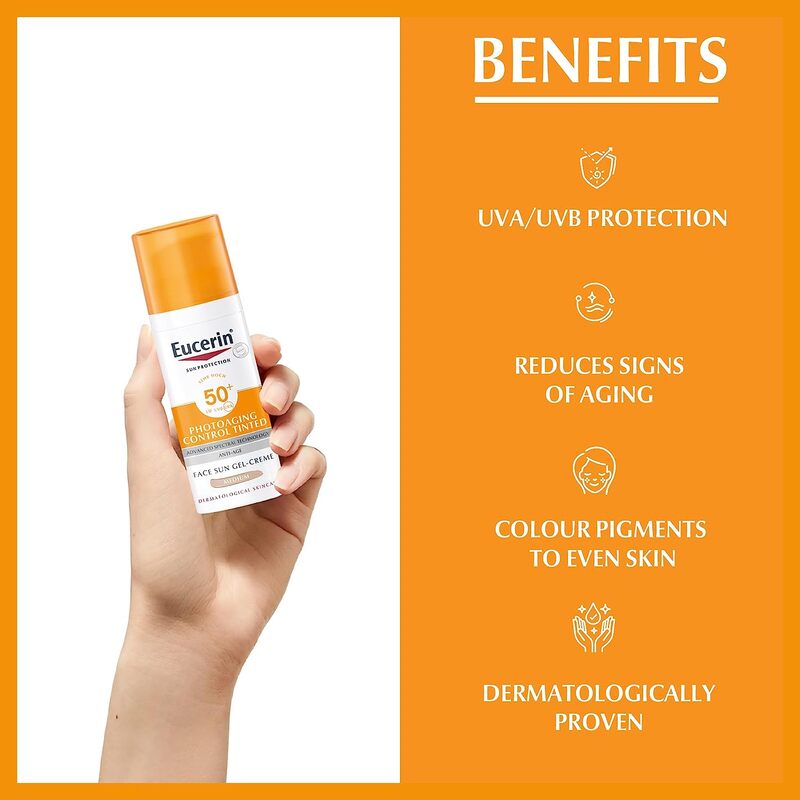 Eucerin Sun Cream CC SPF50+, Medium, 50ml