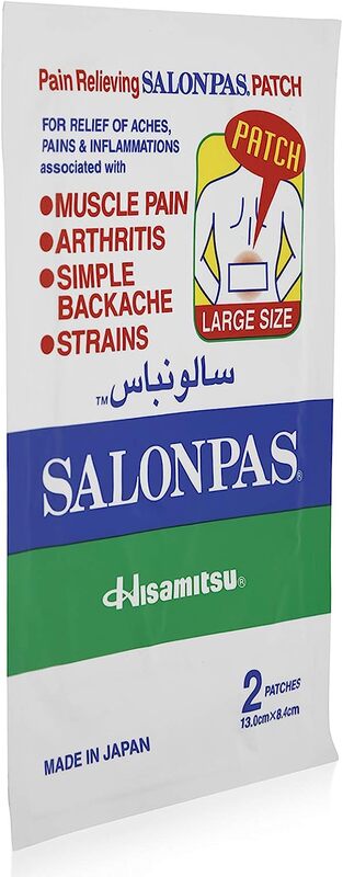 Salonpas Large Pain Relieving Patch, 2 Pieces