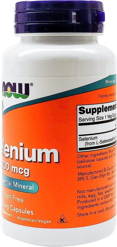 Now Foods Selenium Supplements, 200Mcg, 90 Capsules