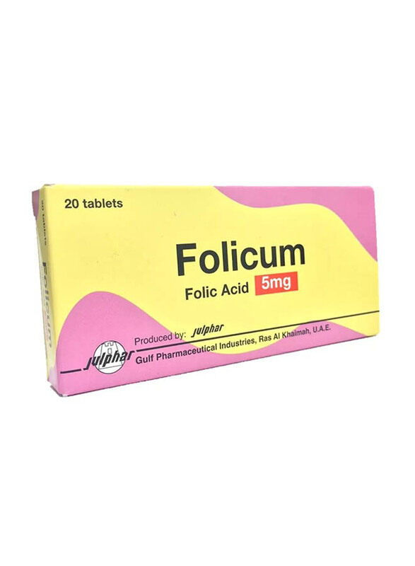 

Julphar Folicum, 5mg, 20 Tablets