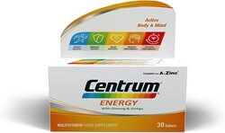 Centrum Centrum A to Zinc Ginseng & Ginkgo B6 & B12 Energy Tablets, 30 Tablets