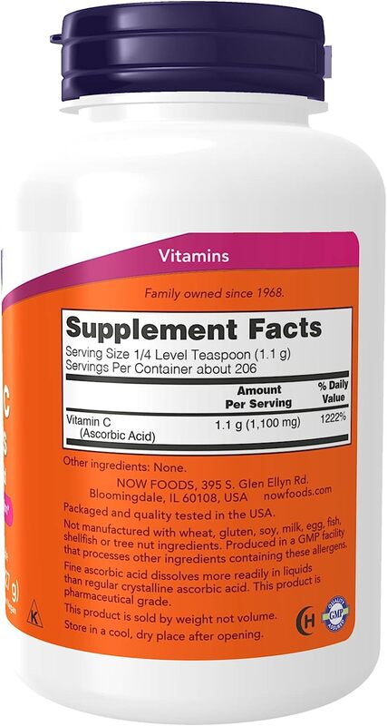 Now Foods Vitamin C Crystals Powder Dietary Supplement, 8oz