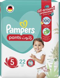 Pampers Baby-Dry Pants with Aloe Vera Lotion Stretchy Sides and Leakage Protection, Size 5, 12-18 kg, 22 Count