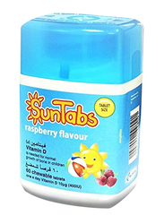 Synergy Suntabs Raspberry Flavour Vitamin D 400 I.U Chewable Tablets, 60 Tablets