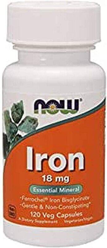 

Now Iron Pysglicinate, 18mg, 120 Vegetable Capsules