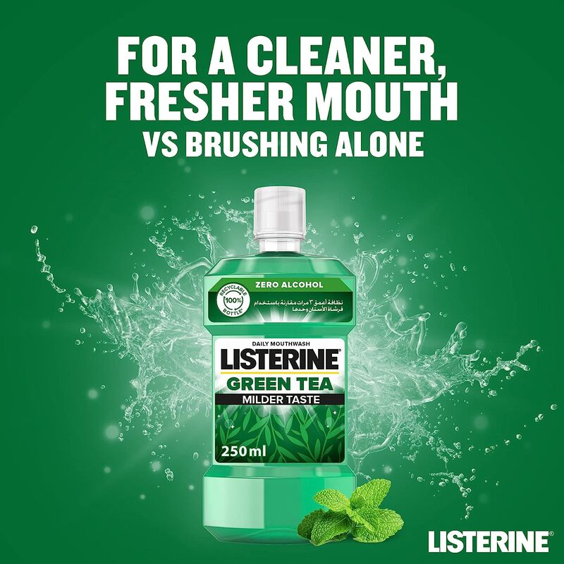 Listerine Green Tea Mouthwash with Germ-Killing Oral Care, 250ml