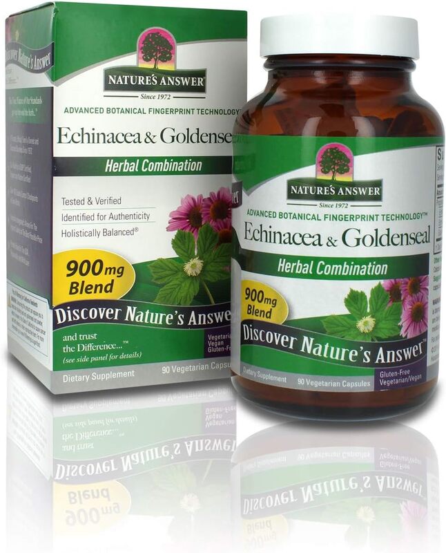 Nature's Answer Echinacea & Goldenseal Herbal Supplement, 90 Vegan Capsules