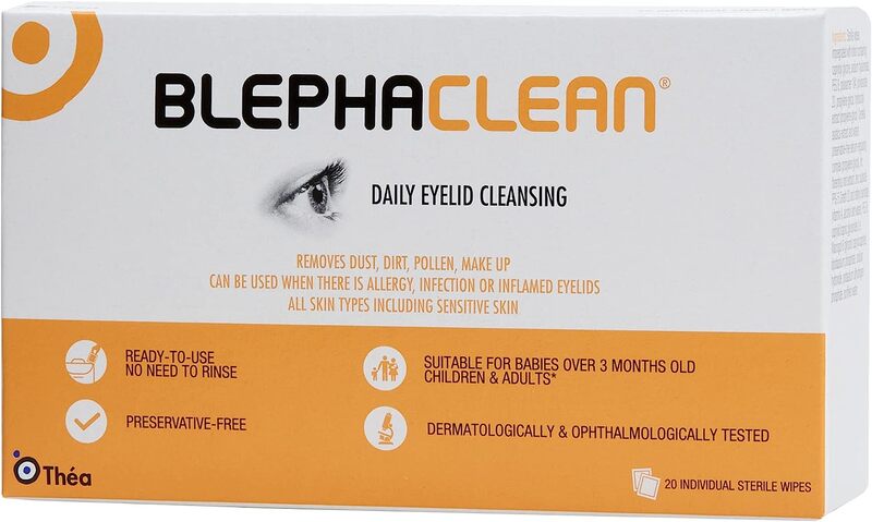 Thea Blephaclean Sterile Daily Eyelid Wipes For Blepharitis for Sensitive Skin, 20 Sheets