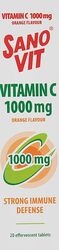 Sano Vit Vitamin C Effervescent Tablets Orange Flavour, 1000 Mg, 20 Tablets