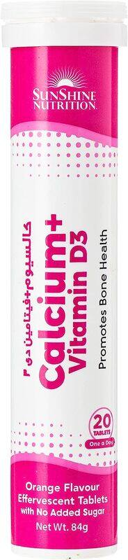 

Sunshine Nutrition Calcium Vitamin D3 Effervescent, 20 Tablets