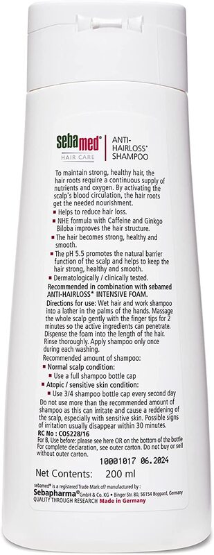 Sebamed Anti-Hairloss Shampoo, 200ml