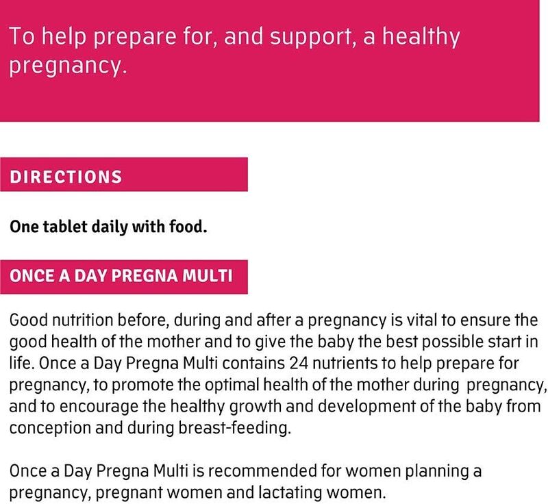 Quest Once-A-day Pregna Multi- All In One Pregnancy Formula Containing 24 Nutrients Including Folic Acid Iron & Calcium, 30 Tablets