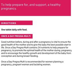 Quest Once-A-day Pregna Multi- All In One Pregnancy Formula Containing 24 Nutrients Including Folic Acid Iron & Calcium, 30 Tablets