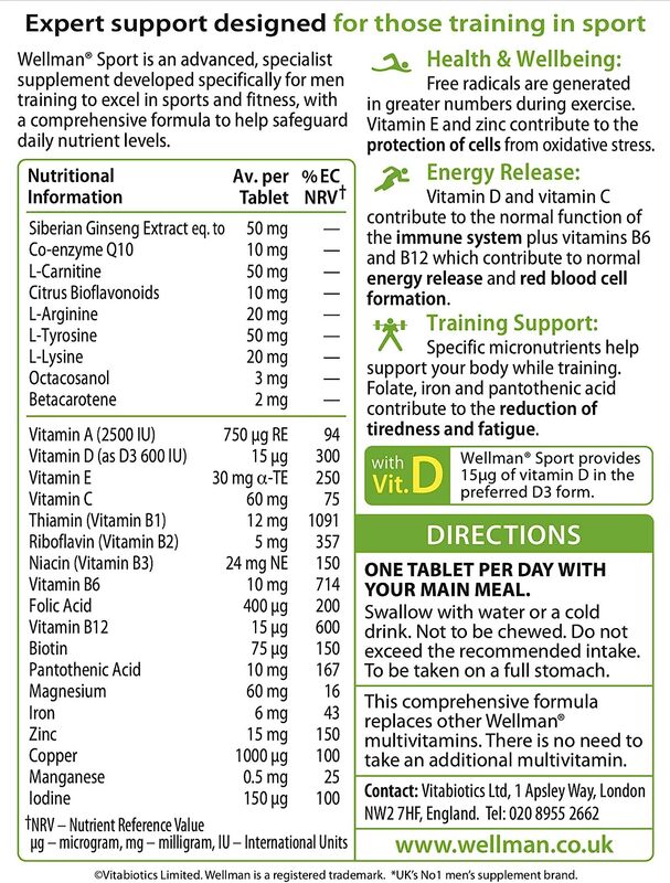 Vitabiotics Wellman Sport Tablets, 30 Tablets