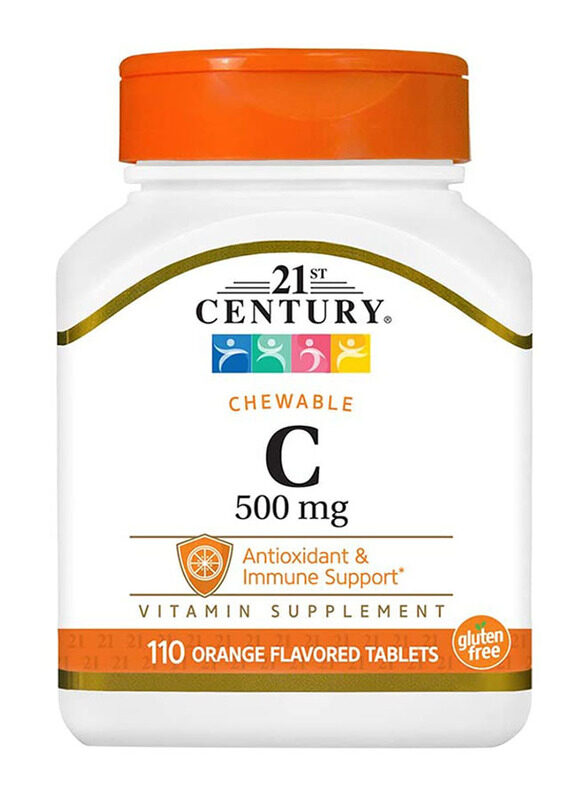 

21St Century C-500 Orange Flavour Chewable Dietary Supplement, 110 Tablets