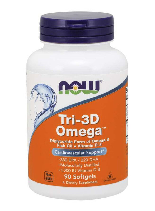 

Now Tri-3D Omega Fish Oil Dietary Supplement, 90 Softgels