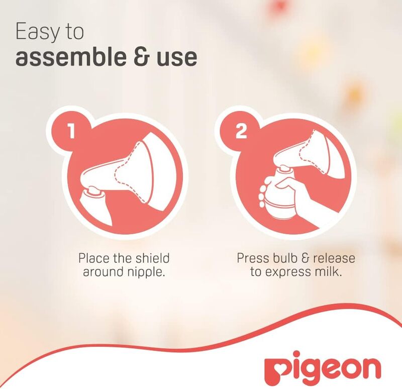 Pigeon BPA & BPS Free Silicone Rubber Breast Care Pump, Pink