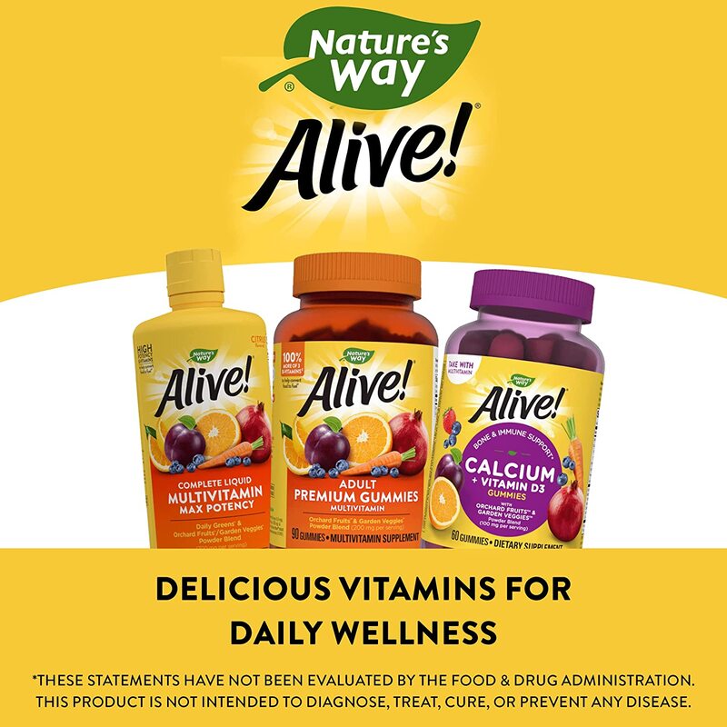 Nature's Way Alive Calcium + D3 Gummies, 60 Gummies