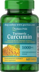 Puritan's Pride Turmeric Curcumin Herbal Supplement with Bioperine, 1000mg, 60 Capsules