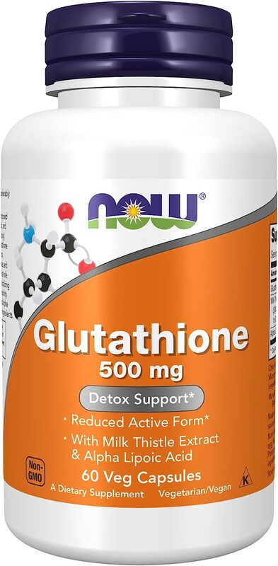 Now Glutathione Dietary Supplement, 500mg, 60 Capsules