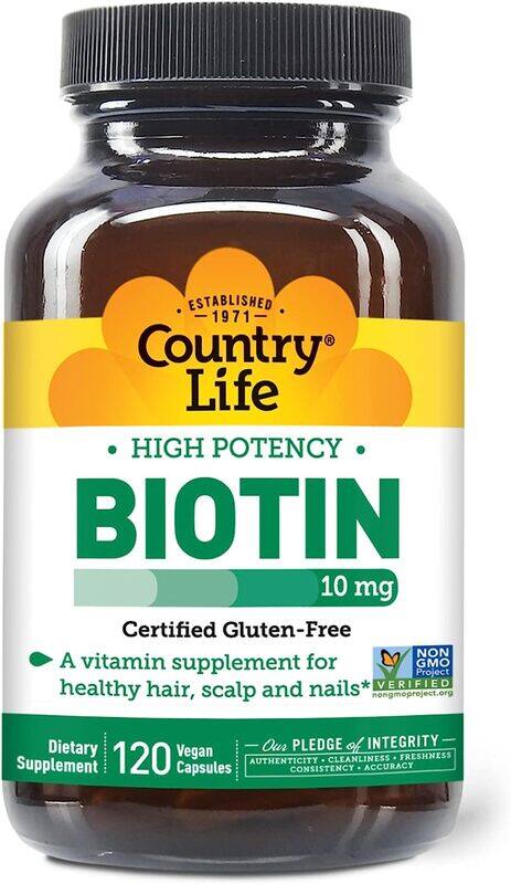 

Country Life Biotin 10 mg Vegan Capsules, 120 Serving