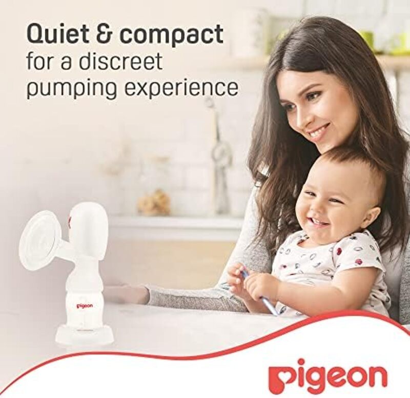 Pigeon Tube-Free & Easy One-Touch Design Portable Electric Breast Pump, White