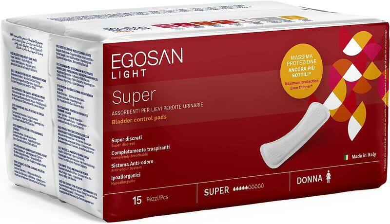 

Egosan Light Super Incontinence Pads, 15 Pieces