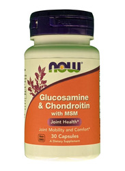 Now Glucosamine & Chondroitin with MSM Dietary Supplement, 30 Capsules