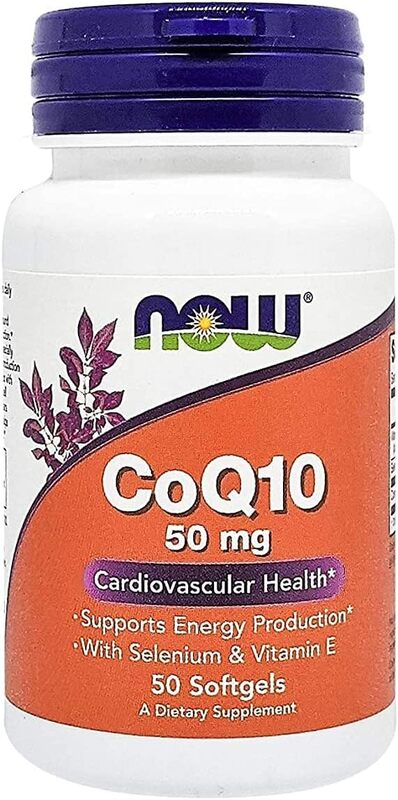 Now Co Q10 50 Mg Vitamin E & Selenium Supplement, 50 Softgels