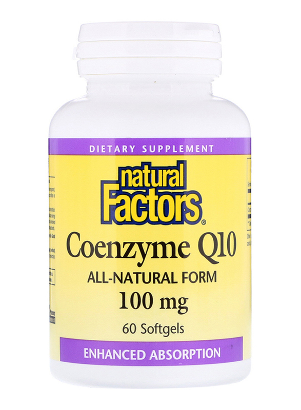 Natural Factors Coenzyme Q10 100% Natural Dietary Supplement, 100mg, 60 Softgel Capsules