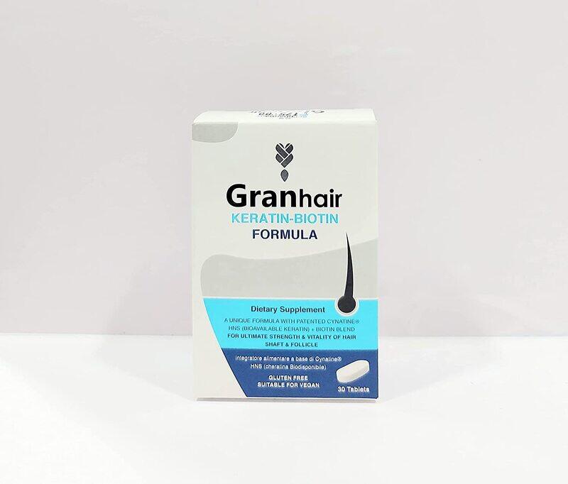 

Granhair Keratin Biotin Formula Tablets for Damaged Hair, 30 Pieces