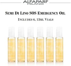 Alfaparf Milano Semi Di Lino Reconstruction Reparative SOS Emergency Oil for Damaged Hair, Set